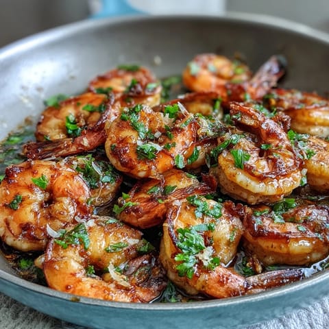 Healthy Easy One-Pan Lemon Garlic Shrimp and Asparagus with vibrant green asparagus spears, juicy shrimp, and a zesty lemon-garlic sauce, all roasted together for a quick, healthy dinner.