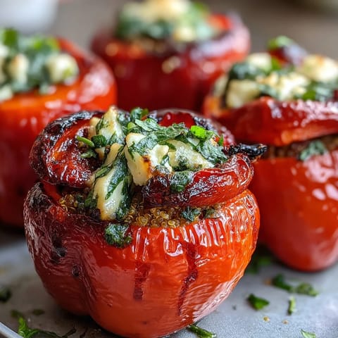 Stuffed Bell Peppers Quinoa Herbs