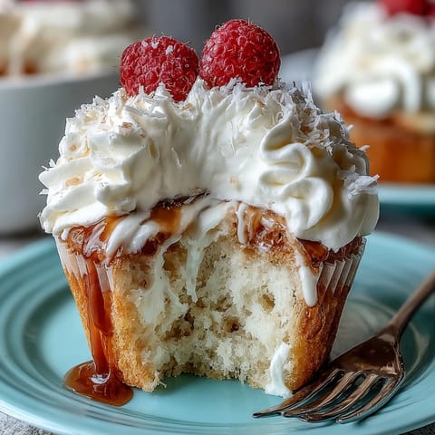 Fluffy tres leches cupcakes soaked in a blend of three milks and topped with whipped cream and cinnamon. Cinco de Mayo dessert with rich, moist texture and festive flavor.