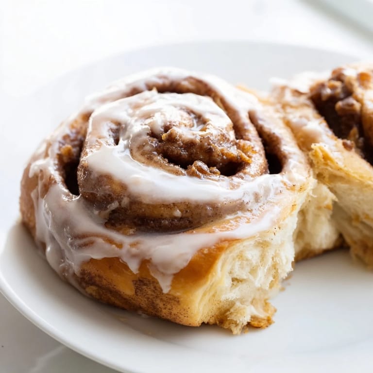 Close-up of soft and fluffy cinnamon rolls, showing spirals of cinnamon sugar filling, delicious and inviting.