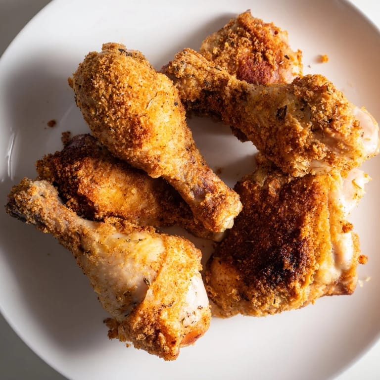Homemade fried chicken, a delicious main dish, served hot and ready to enjoy now.