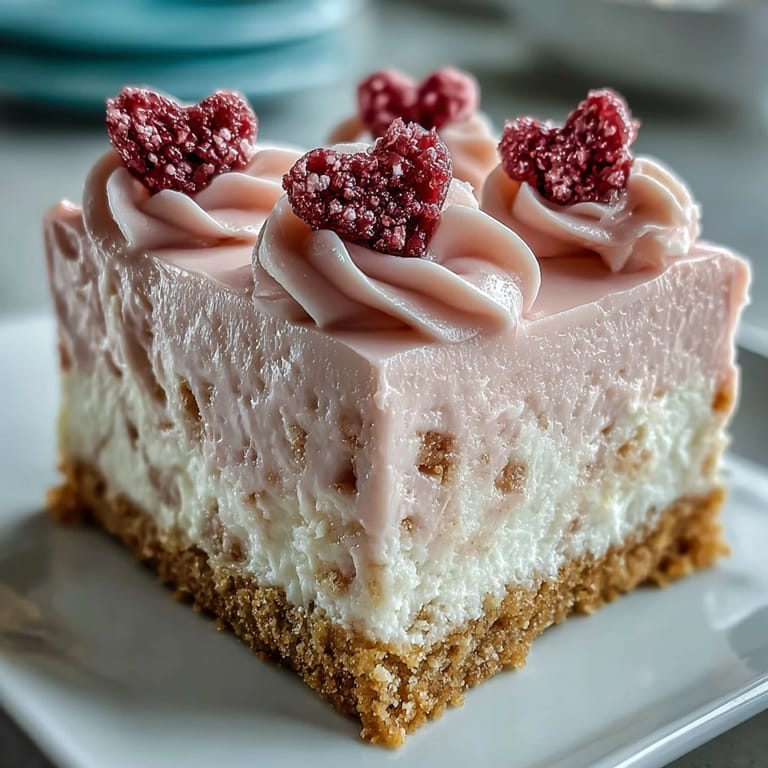 Close-up of Candy Hearts Fake Cake, with crunchy conversation hearts pressed into silky whipped frosting, ready for a festive Valentine's Day celebration.