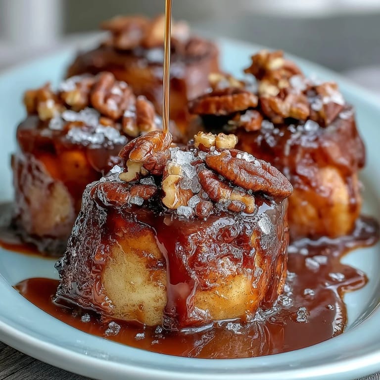 Bite-sized candy apple slices with glossy caramel and rich chocolate drizzle, a delightful twist on a classic treat.