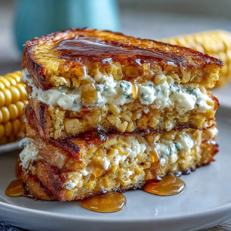 Classic Soul Food Cornbread Skillet with Honey Butter: a golden, buttery slice of Southern comfort, served fresh from the oven with a dollop of sweet honey butter.