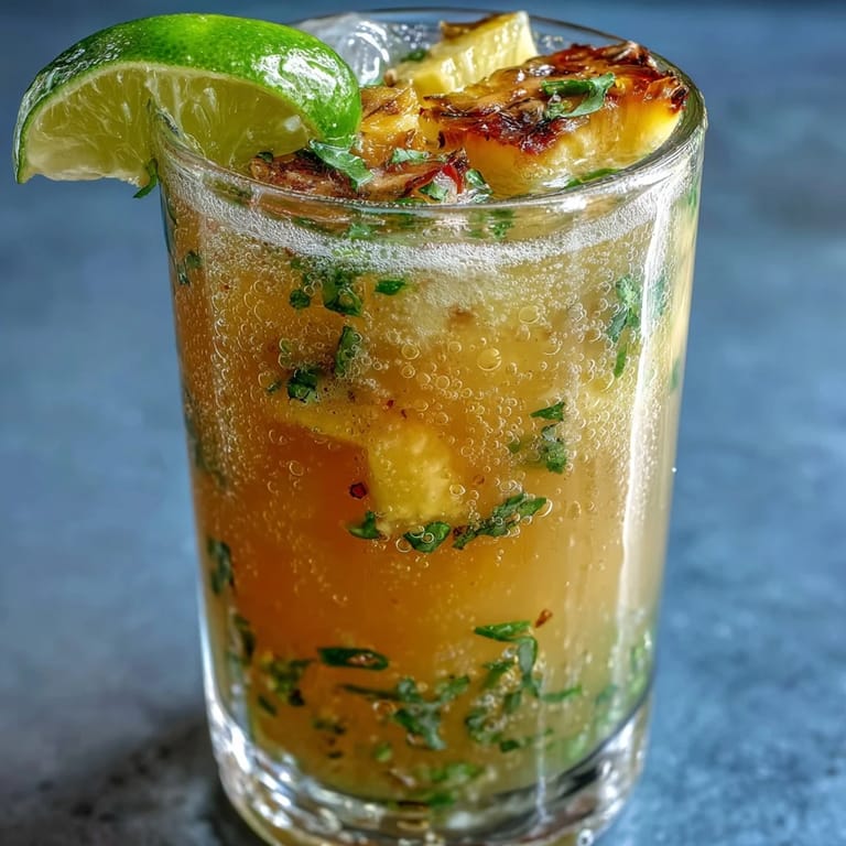 Zesty Mexican pineapple jalapeño agua fresca, blending sweet fruit with fresh jalapeño for a cooling summer drink.