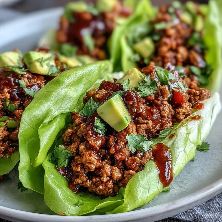 Bright and flavorful turkey taco lettuce wraps ready to be enjoyed with lime.