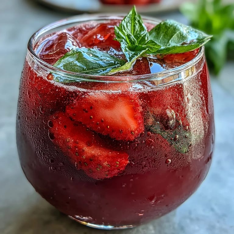 Sweet and tart Juneteenth Red Drink: Hibiscus Strawberry Lemonade ready to celebrate.