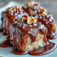 Crispy apple slices coated in creamy caramel and drizzled with dark chocolate, perfect for fall gatherings.